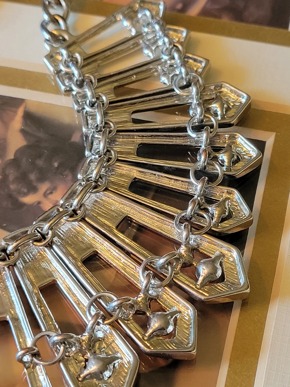 Silver Metal & Rhinestone Necklace - Picture 7 of 9